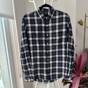 Theory Plaid Button Up Shirt
